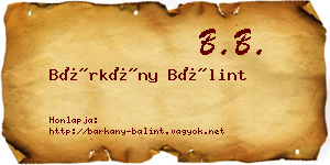 Bárkány Bálint névjegykártya