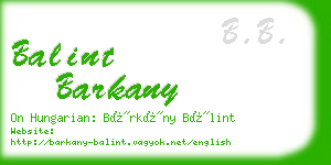 balint barkany business card